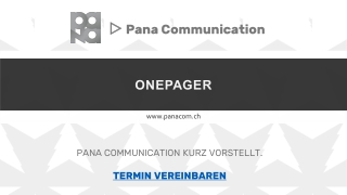 ONEPAGER - Panacom.ch