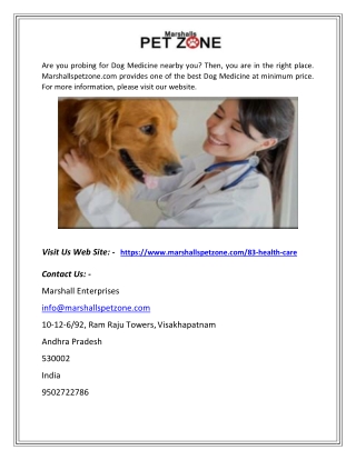 Dog Medicine | Marshallspetzone