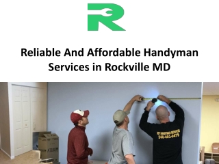 Reliable And Affordable Handyman Services in Rockville MD