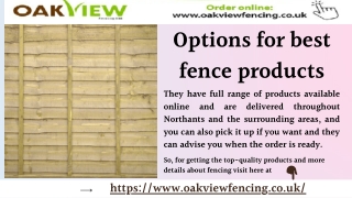 Options for best fence products