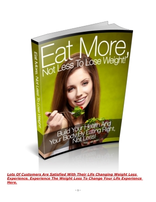 Eat More Not Less to Lose Weight!