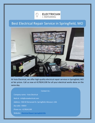 Best Electrical Repair Service in Springfield, MO