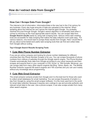 How do I extract data from Google?