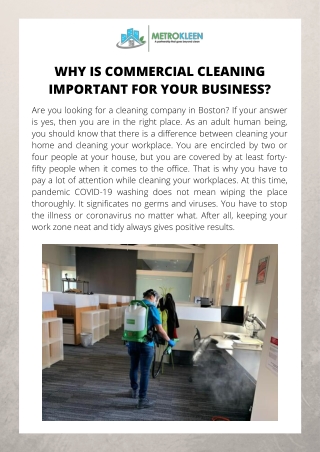 Why is Commercial Cleaning Important for Your Business?