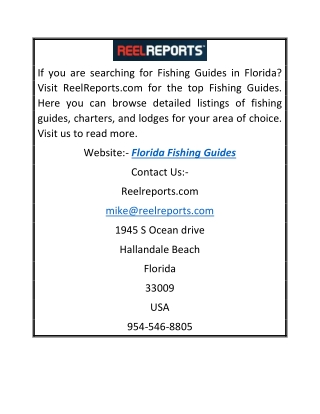 Online Florida Fishing Guides | ReelReports.com