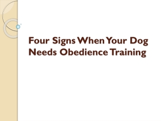 Obedience Dog Training Service