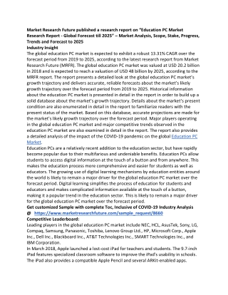 Education PC Market Developments and Regional Forecast 2027