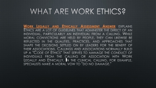 What are work ethics