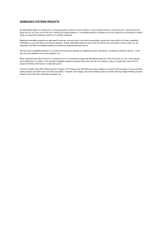 EMBEDDED SYSTEMS PROJECTS