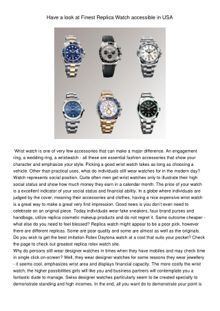 HavealookatFinestReplicaWatchaccessibleinUSA