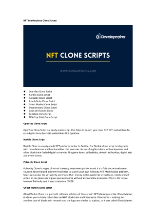 NFT Marketplace Clone Scripts