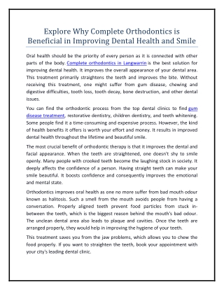 Explore Why Complete Orthodontics is Beneficial in Improving Dental Health and Smile