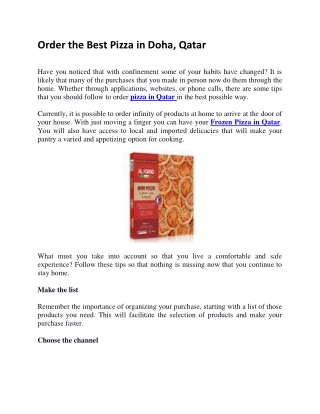 Order Pizza in Qatar
