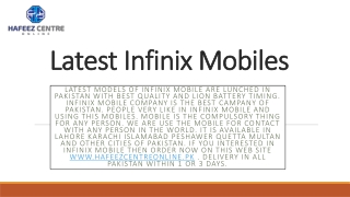 New infinix mobile models in Lahore Pakistan