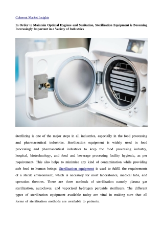 Sterilization Equipment30