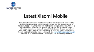 Buy online xiaomi mobile models from hafeezcentreonline