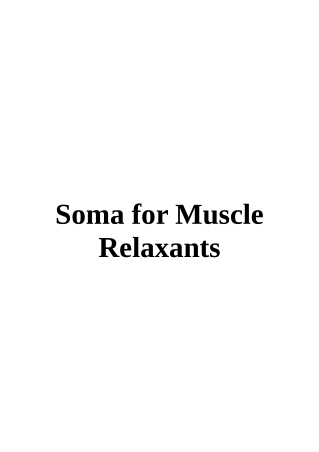 Soma for Muscle Relaxants