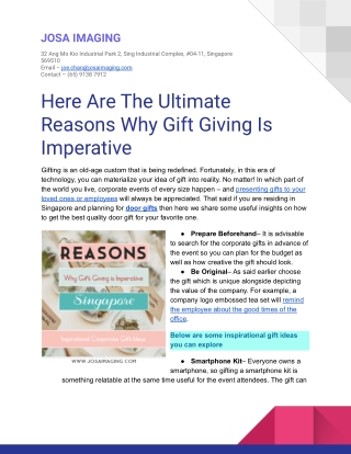 Here Are The Ultimate Reasons Why Gift Giving Is Imperative