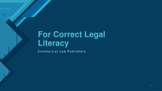 For Correct Legal Literacy