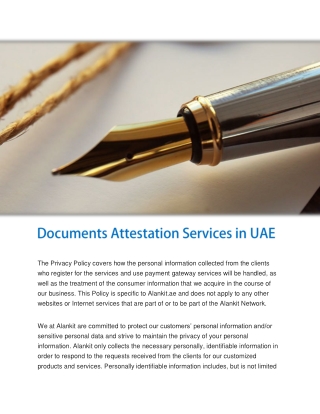 Documents Attestation Services in UAE - Alankit UAE
