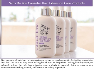 Why Do You Consider Hair Extension Care Products?