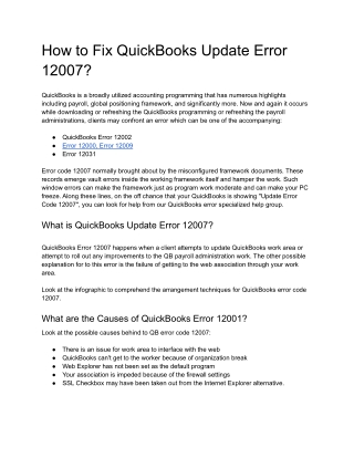 How to Fix QuickBooks Update Error 12007