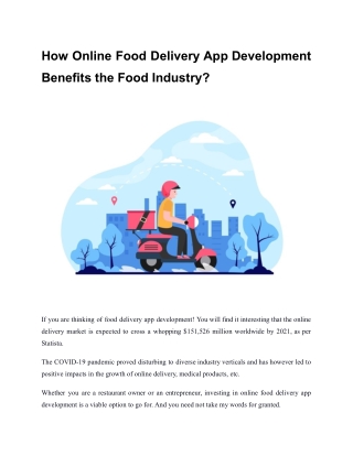 How Online Food Delivery App Development Benefits the Food Industry_