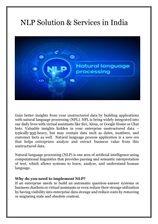 NLP Services & Solutions in India