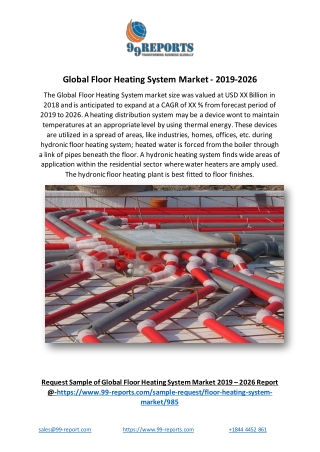 Global Floor Heating System Market - 2019-2026
