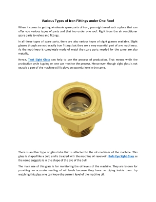 Various Types of Iron Fittings under One Roof