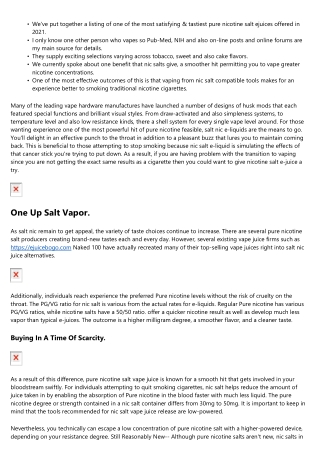7 Points You Need To Understand About Nicotine Salts.