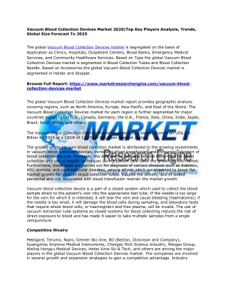 Vacuum Blood Collection Devices Market