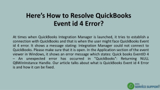 Here’s How to Resolve QuickBooks Event id 4 Error?