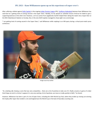 Kane Williamson opens up on his experience of super overs
