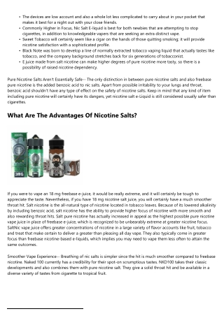 7 Points You Require To Know About Pure Nicotine Salts.