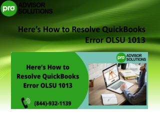 QuickBooks Error OLSU 1013| Top test solutions by QB expert