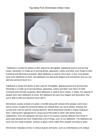 ToplatestFiveDinnerwareUrbannews