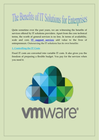 The Benefits of IT Solutions for Enterprises