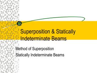 Superposition &amp; Statically Indeterminate Beams