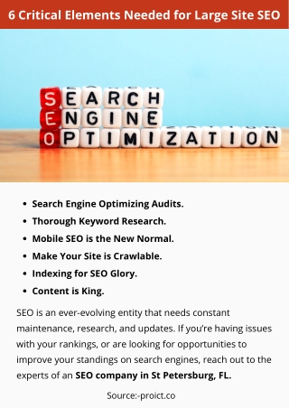 6 Critical Elements Needed for Large Site SEO