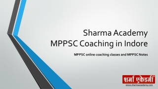 Sharma Academy MPPSC Coaching in Indore