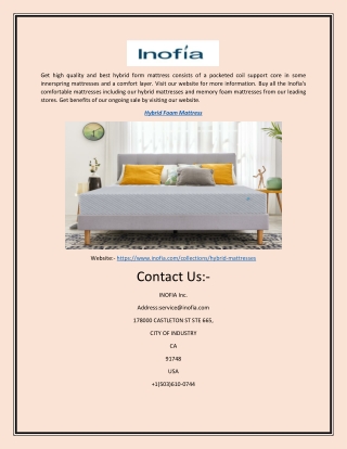 Hybrid Foam Mattress | Inofia.Com