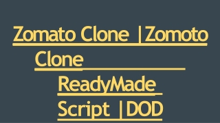 ReadyMade Zomoto  Clone Script - DOD IT Solutions