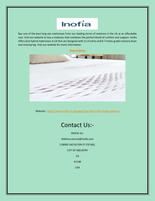 King Mattress | Inofia.co.uk