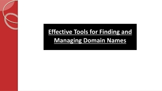 Effective Tools for Finding and Managing Domain Names