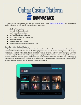 Online Casino Platform - Gammastack