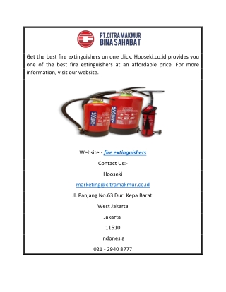 Fire extinguishers | Hooseki.co.id