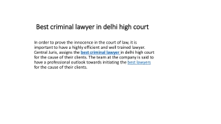 Best criminal lowyer in delhi high court