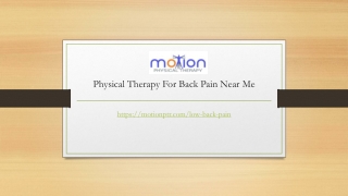 Physical Therapy For Back Pain Near Me