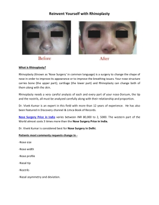 Reinvent Yourself with Rhinoplasty